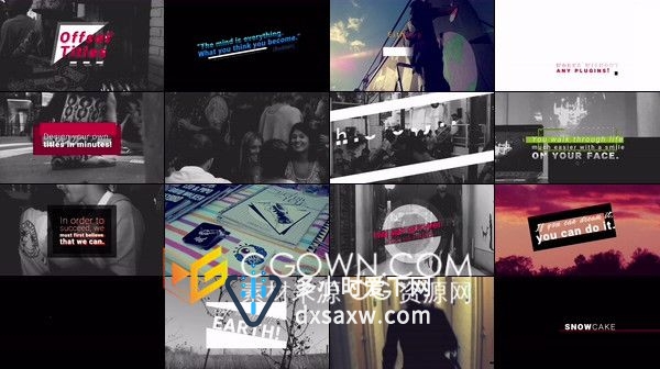 25组彩色偏移效果企业视频字幕文字标题动画效果-AE模板下载