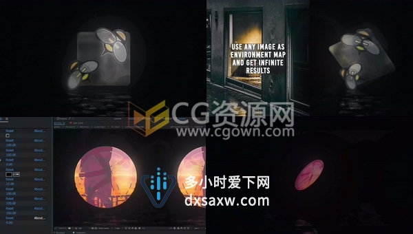 LOGO叠加环境纹理反射效果动画标志片头-AE模板下载