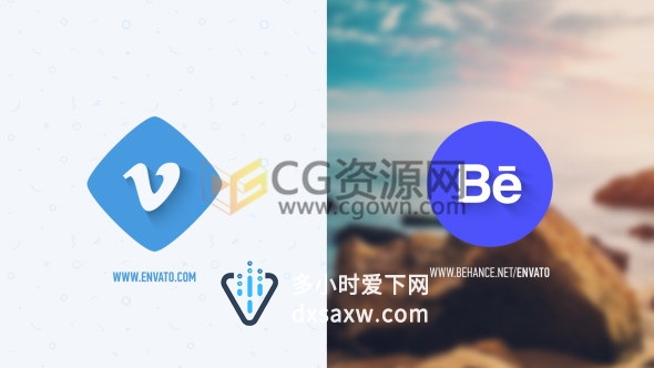 AE模板简单形状图形动画演绎公司标志LOGO动画效果