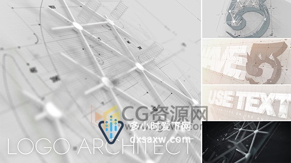 企业标志三维LOGO生长动画演绎片头多种配色效果AE模板