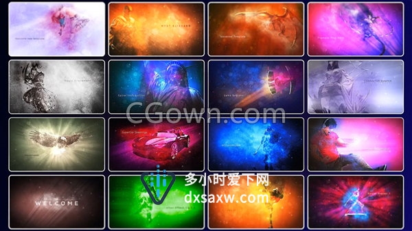 大气光线神秘黑暗灰尘粒子闪耀游戏电影人物介绍动画视频-AE模板下载