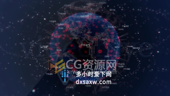 AE模板高科技全息图粒子地球旋转动画特效制作工程