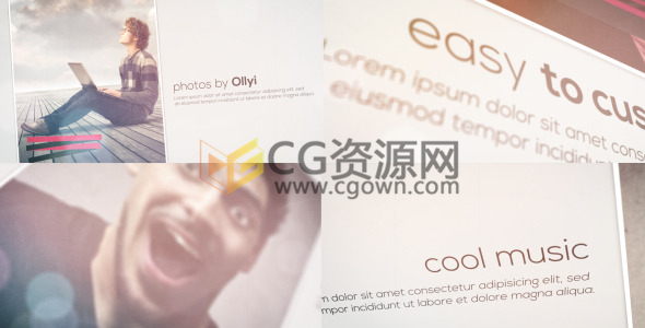 制作时尚商务宣传片头人物图片展示动画效果视频AE模板