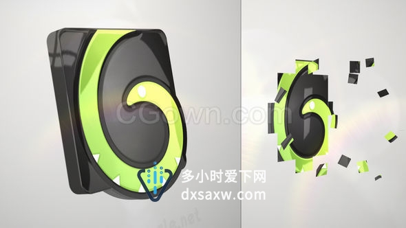 碎片汇聚MG动画企业LOGO标志展示效果片头-AE模板下载