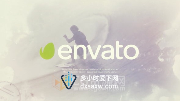 水墨晕染小清新优雅旅游照片相册视频制作-下载AE模板