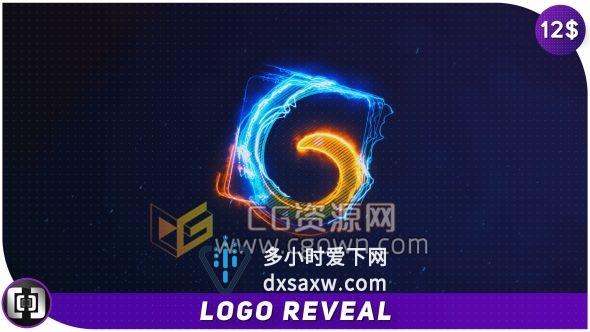 AE模板SABER插件电流粒子光线特效标志片头4K分辨率