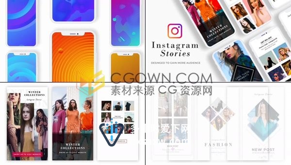 动态效果社交媒体手机页面APP商业广告营销视频动画制作-AE模板下载