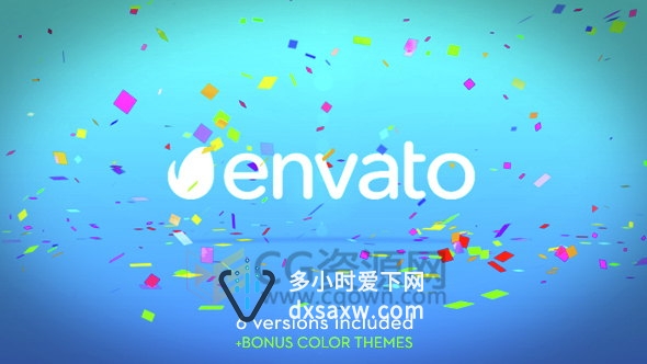 五彩纸屑飘落狂欢庆典标志片头LOGO动画工程AE模板