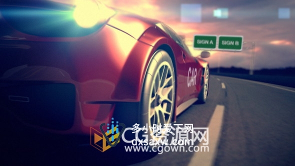 赛车汽车速度设计视频片头动画介绍宣传效果-AE模板下载