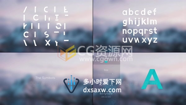 纸张生长英文标题动画字母与字符文字设计工程-AE模板工程