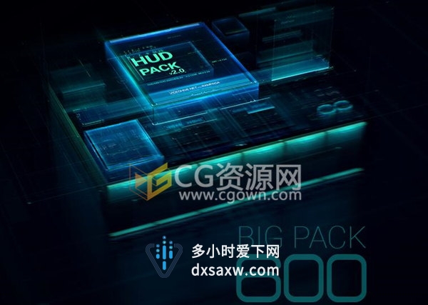 600组元素动画高科技UI全息信息HUD图表界面特效-AE模板下载