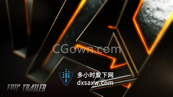 大气电影预告片E3D三维文字宣传片头动画制作-AE模板下载