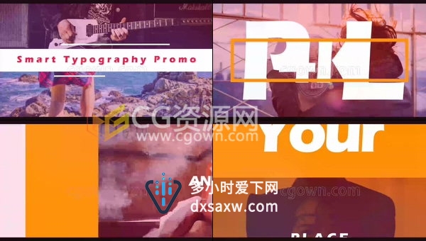 快闪文字图片动画时尚现代开场视频制作工程-AE模板下载