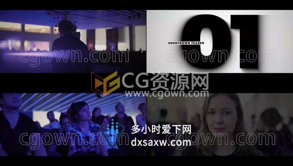 公司发布会议介绍倒计时风格时尚片头视频开场-AE模板下载
