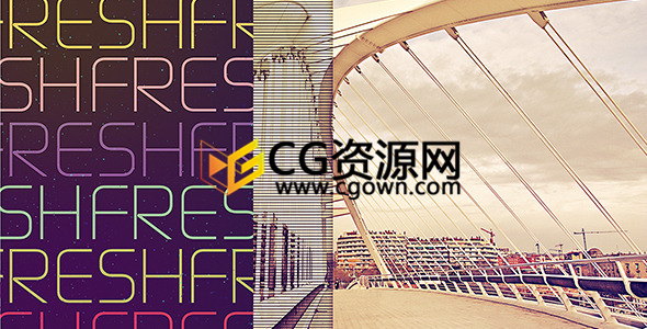 动感时尚快速分屏视频展示动画片头效果制作-AE模板下载