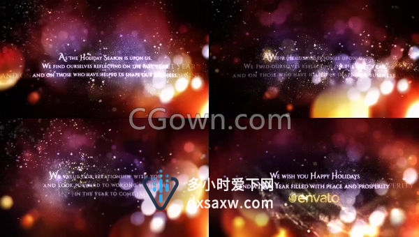 闪闪发光粒子冬至圣诞祝福节日快乐问候视频制作-AE模板下载
