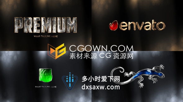 光泽黄金豪华金属反射标志LOGO三维片头制作-AE模板下载