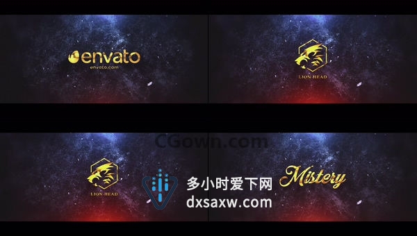 金色优雅光泽金属标志闪亮动画LOGO片头视频-PR预设与AE模板下载