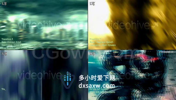 毛刺视频转场相机抖动RGB分割电视噪声高科技炫酷信号故障分裂片头-AE模板下载