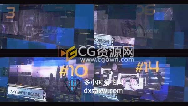 未来高科技感HUD全息效果图文动画图片幻灯片宣传视频-AE模板