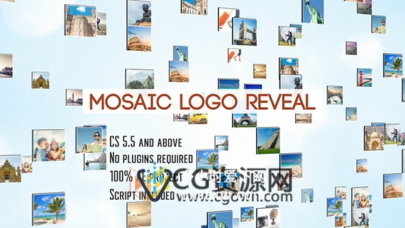 AE模图片或标志三维汇聚动画LOGO片头带脚本修改教程