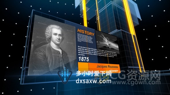 AE模板新闻片头立体科技感展示图片信息效果视频