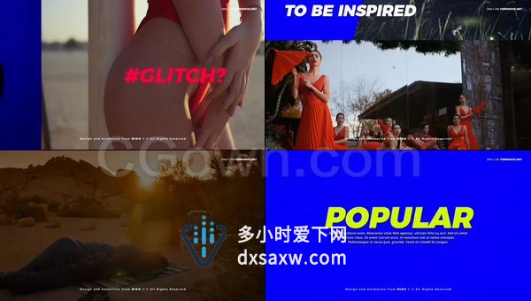 现代时尚走秀揭幕战广播电视快节奏感动态包装文字排版标题动画海报宣传片-AE模板下载