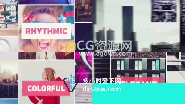 动态分屏滑动图片宣传幻灯片旅行时尚开场视频动画-AE模板下载