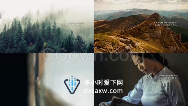 现代简约翻转幻灯片展示视频促销婚礼公司产品记忆-AE模板下载