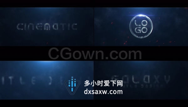 太空银河背景企业LOGO大气标题设计宣传黑暗史诗电影动画预告片-AE模板下载