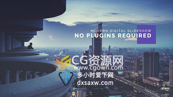AE模板动感故障画面快速展示效果科技感创意视频