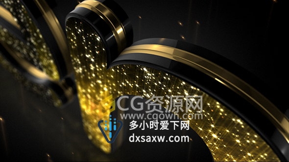 豪华闪闪发光3D金色高贵企业晚会LOGO片头动画-AE模板下载