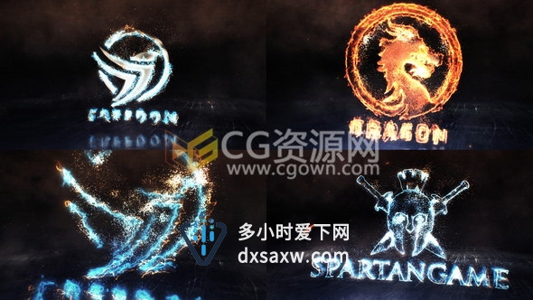 能量冲击闪电电流粒子动画演绎LOGO片头效果-AE模板下载
