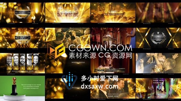 学院奖项公司颁奖典礼高贵晚会视频制作包装工程-AE模板下载