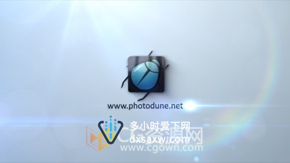 AE模板三维描边挤压优雅明亮3D标志Logo动画片头
