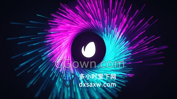 光线粒子环绕螺旋汇聚特效光效动画LOGO片头-AE模板下载