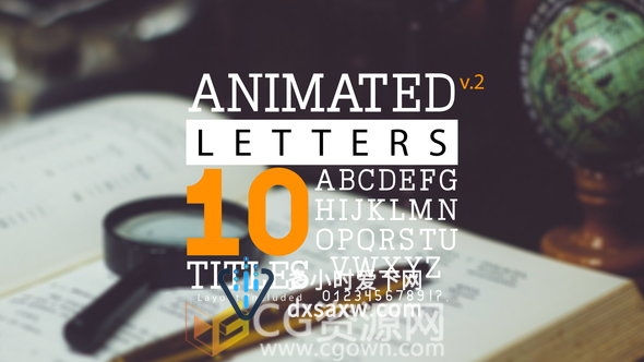 英文字母书写文字动画字幕设计工程文件-AE模板下载