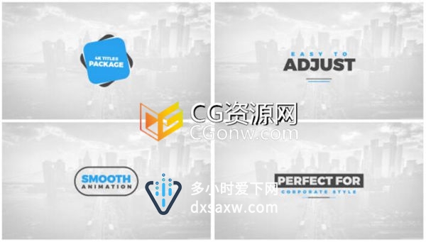 20组滑动效果扁平设计文字标题动画字幕包装工程-AE模板下载