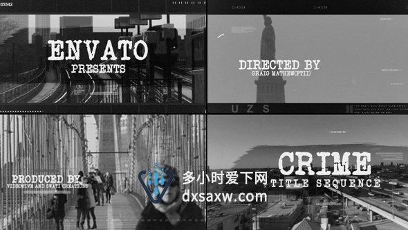 犯罪调查行动电影预告惊悚片头视频制作工程AE模板