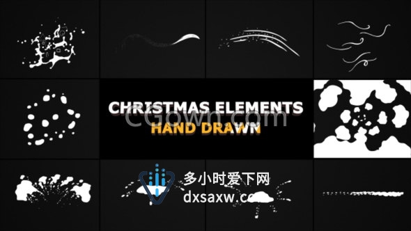 冬季圣诞雪元素卡通液体动画FX效果Elements素材-AE模板下载