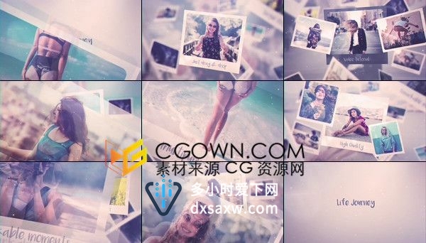 人生旅行摄影照片浮动展示动画宣传相册视频制作-AE模板工程