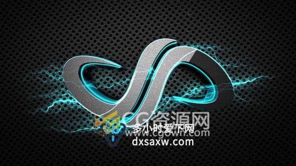闪电能量电流冲击描边LOGO动画片头效果-AE模板下载