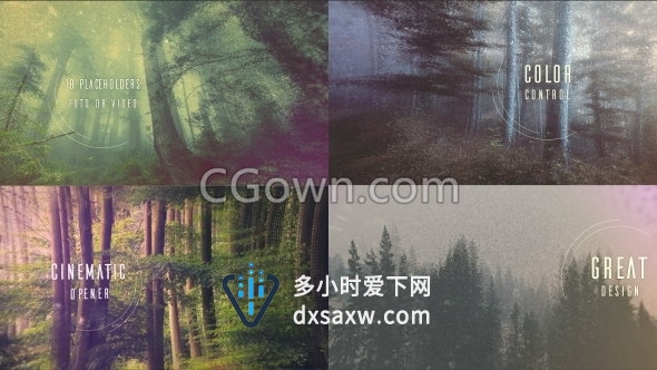 广角变化视觉差效果现在宣传视频幻灯片图片动画-AE模板下载