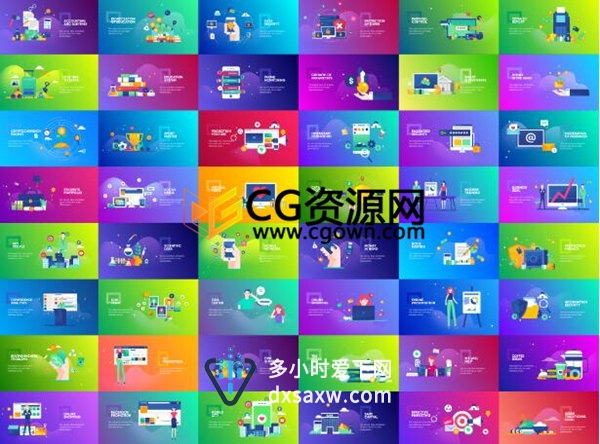 MG动画图标设计概念网站医疗商务营销场景动画元素视频-AE模板下载