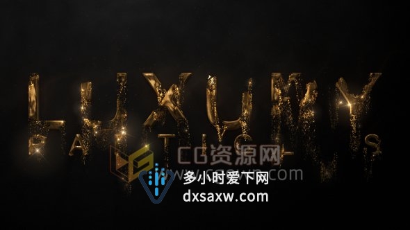 奢华金色粒子金属质感闪耀文字LOGO动画制作AE模板
