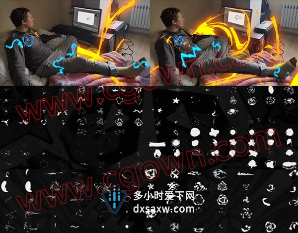 AE模板-941组图形MG动画元素如手绘涂鸦烟雾电流闪动转场FX特效