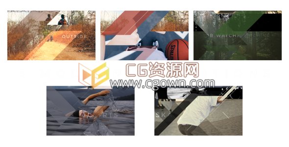 对角线图形线条滑动动画视频转场效果制作工程-AE模板下载