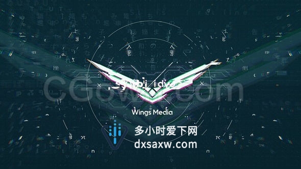 科技网络标志信息故障数字损伤LOGO展示电影电视节目特别活动开场片头-AE模板下载