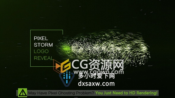 像素风暴粒子汇聚动画演绎标志LOGO文字片头效果-AE模板下载