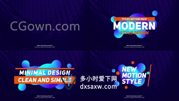 融球图形音效背景线框动画文字字幕条动画工程-AE模板下载